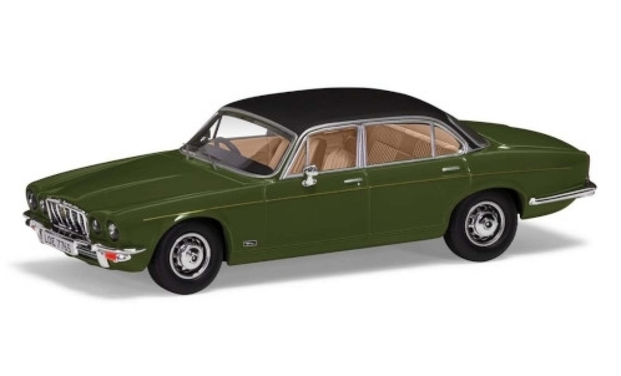 Jaguar XJ 1/43 Vanguards 12 Series 2 LWB groen/matt-zwart RHD modelauto