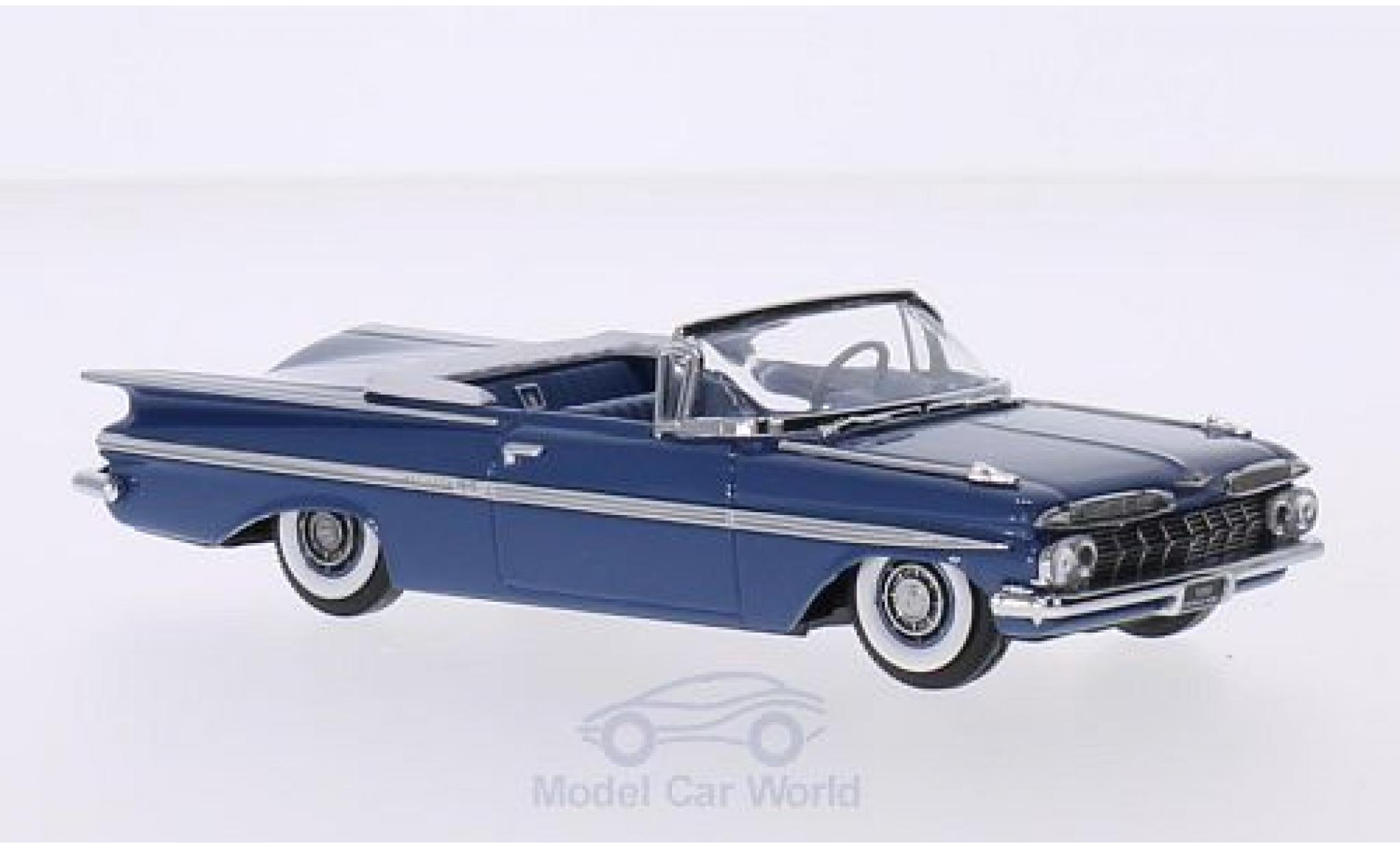 Chevrolet Impala 1959 1/43 Vitesse Cabriolet metallic blauw 1959 Verdeck ge&ouml;ffnet modelauto