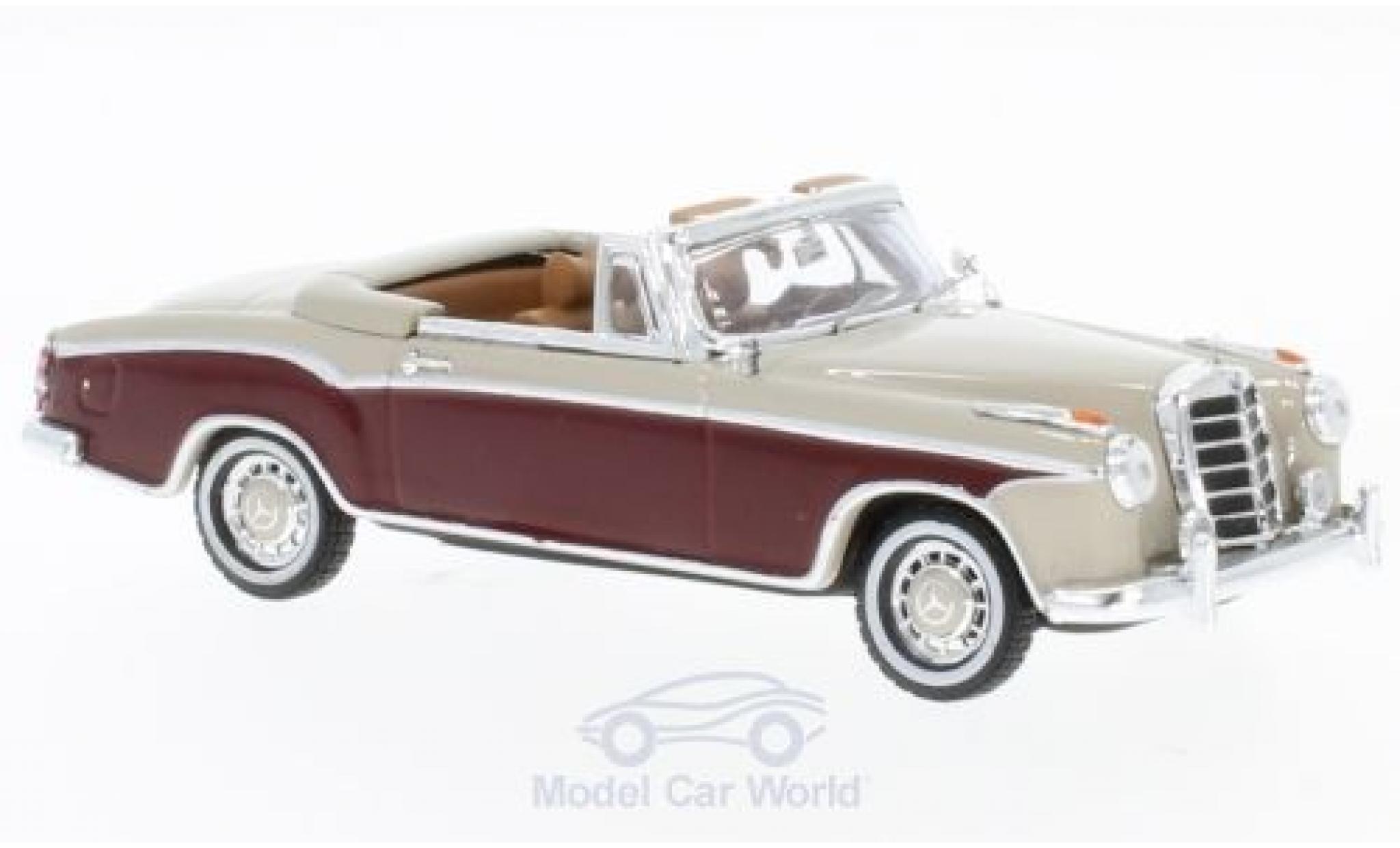 Mercedes 220 SE 1/43 Vitesse SE Cabriolet beige/rood 1958 modelauto