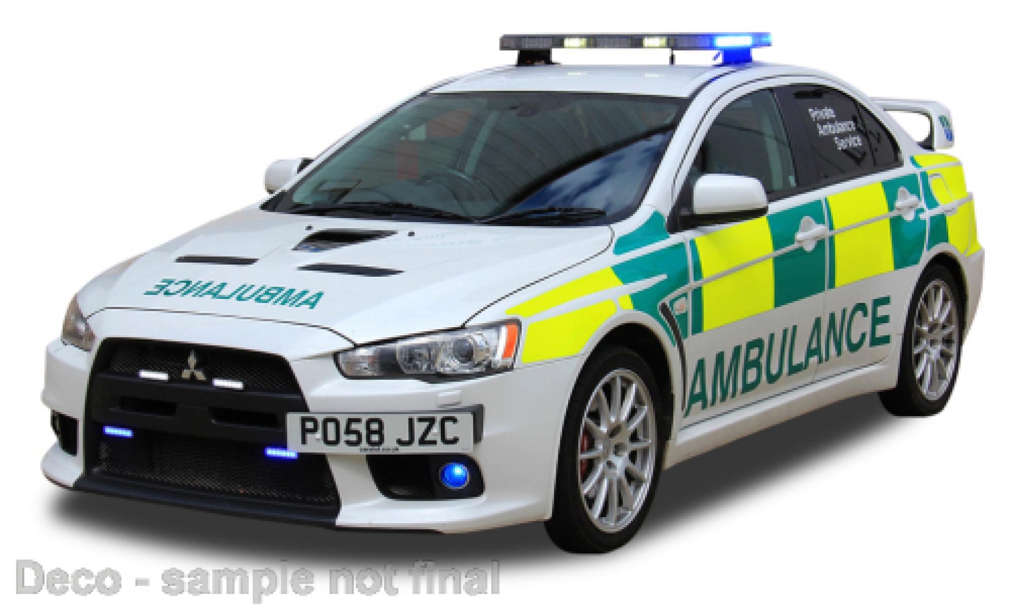 Mitsubishi Lancer 1/43 Vitesse &eacute;volution X RHD priver Ambulance Service (UK) modelauto