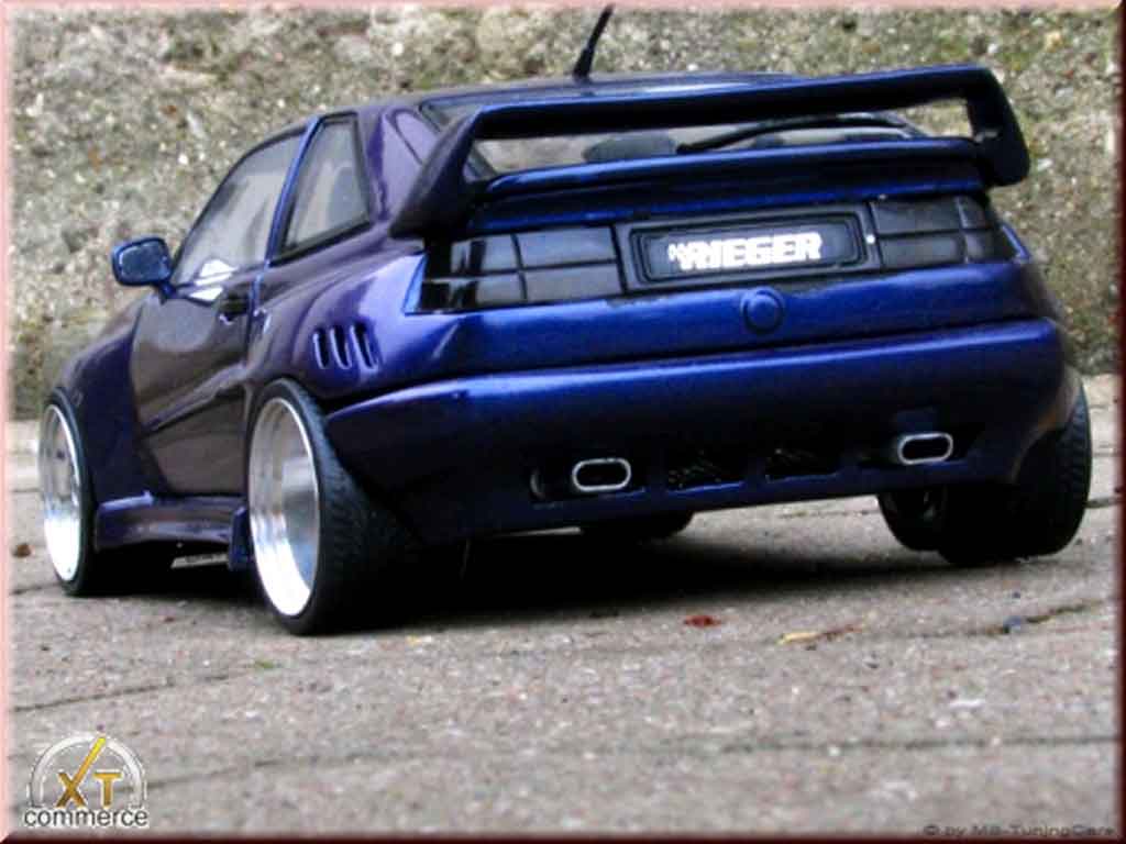 Volkswagen Corrado VR6 kit carrosserie rieger blauw jantes bords larges 1/18 Revell