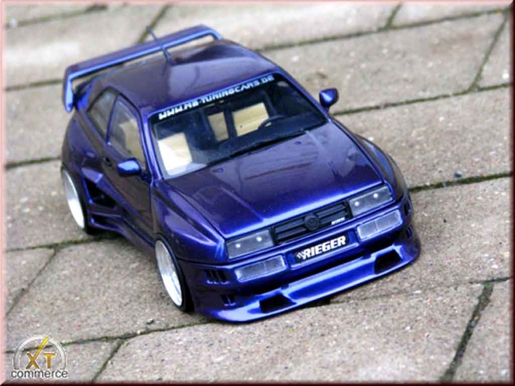 Volkswagen Corrado VR6 kit carrosserie rieger blauw jantes bords larges 1/18 Revell
