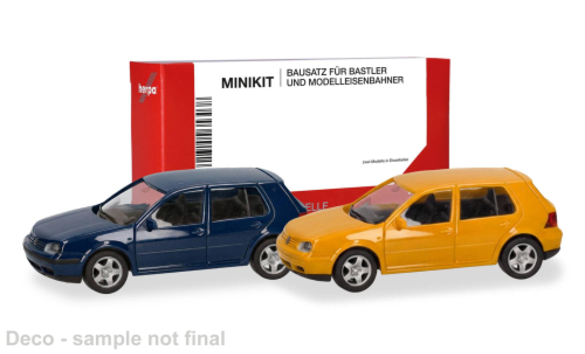 Volkswagen Golf 1/87 Herpa MiniKit IV blauw/geel 1:87 modelauto