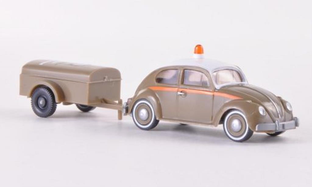 Volkswagen Kafer 1/87 Wiking 1200 Anton Schlotmann mit Einachsanhanger modelauto