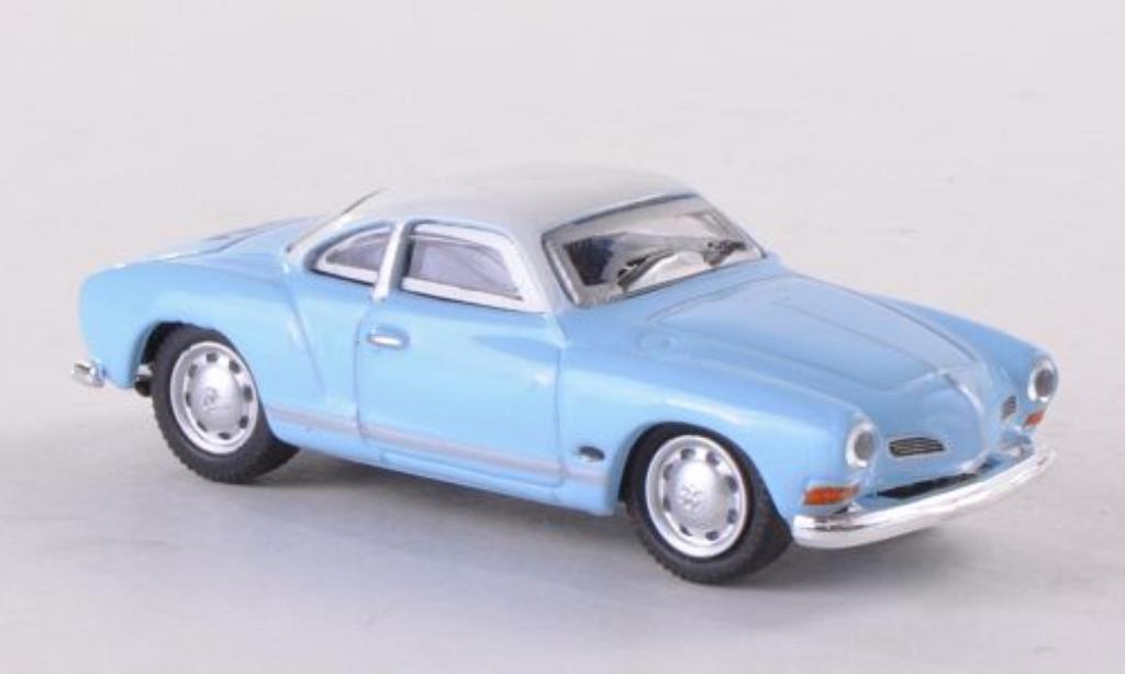 Volkswagen Karmann 1/87 Schuco Ghia Coupe blauw/wit modelauto