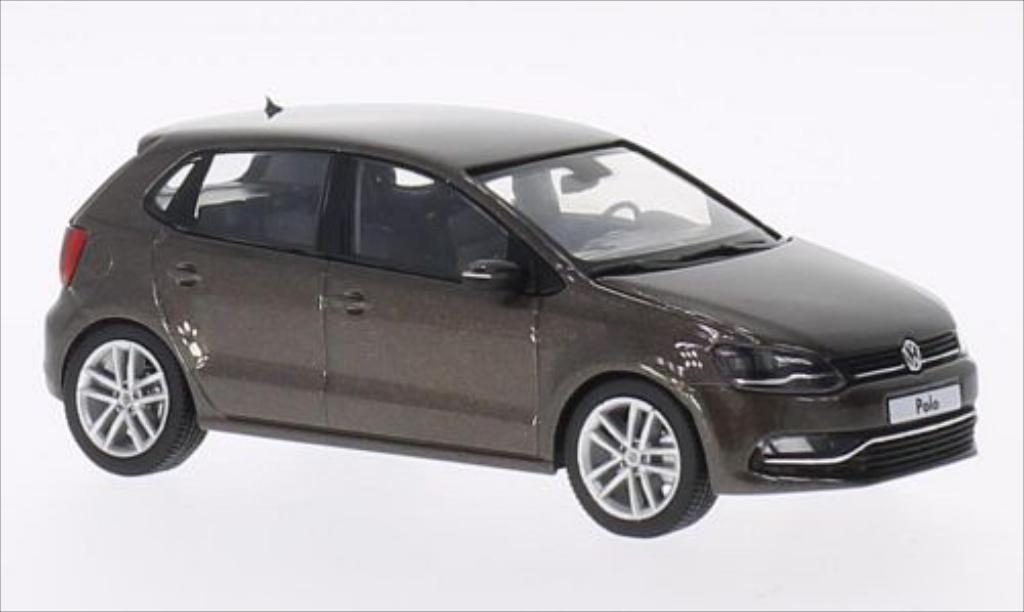Volkswagen Polo 1/43 Herpa 5-turig Facelift metallic bruin 2014 modelauto