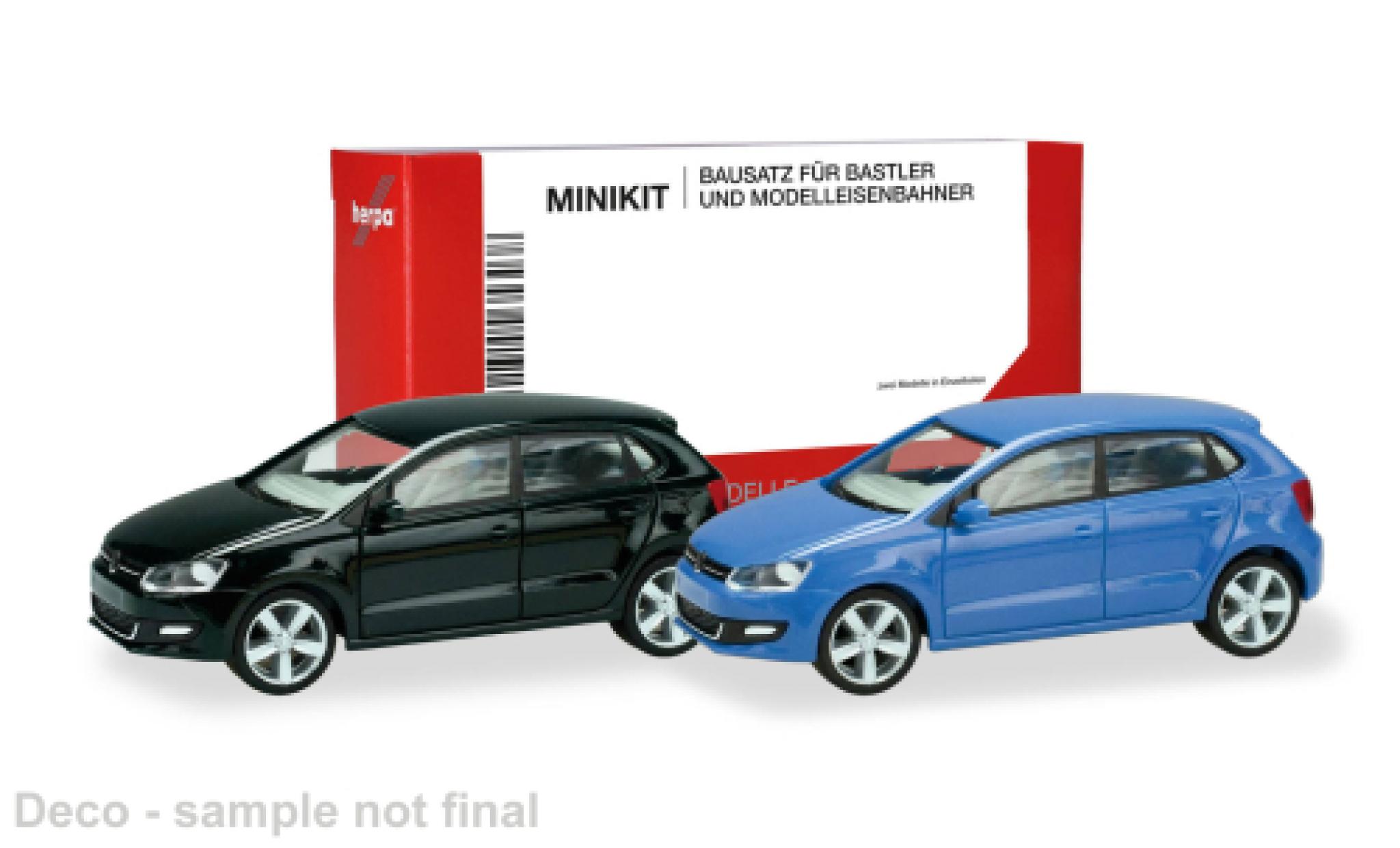 Volkswagen Polo 1/87 Herpa MiniKit zwart/blauw 2014 1:87 modelauto