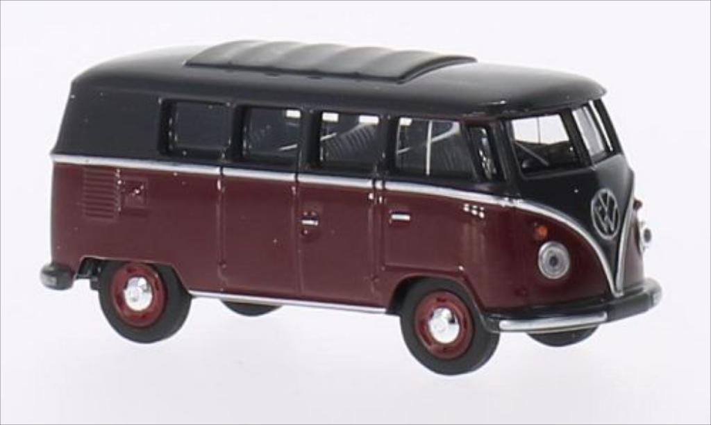 Volkswagen T1 1/64 Schuco Bus rood/grijs modelauto