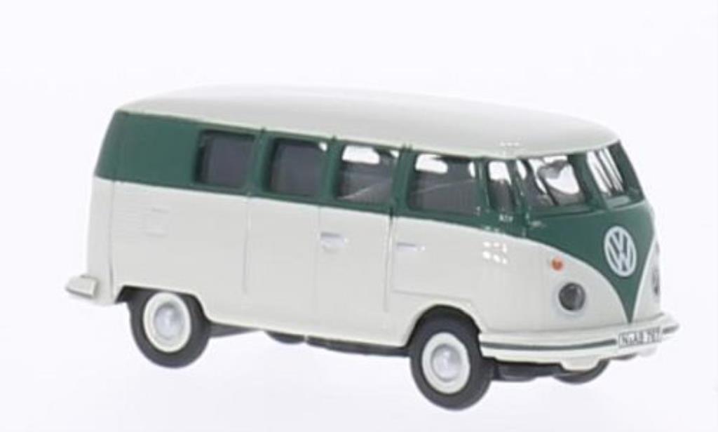 Volkswagen T1 1/87 Schuco Bus grijs/grun modelauto