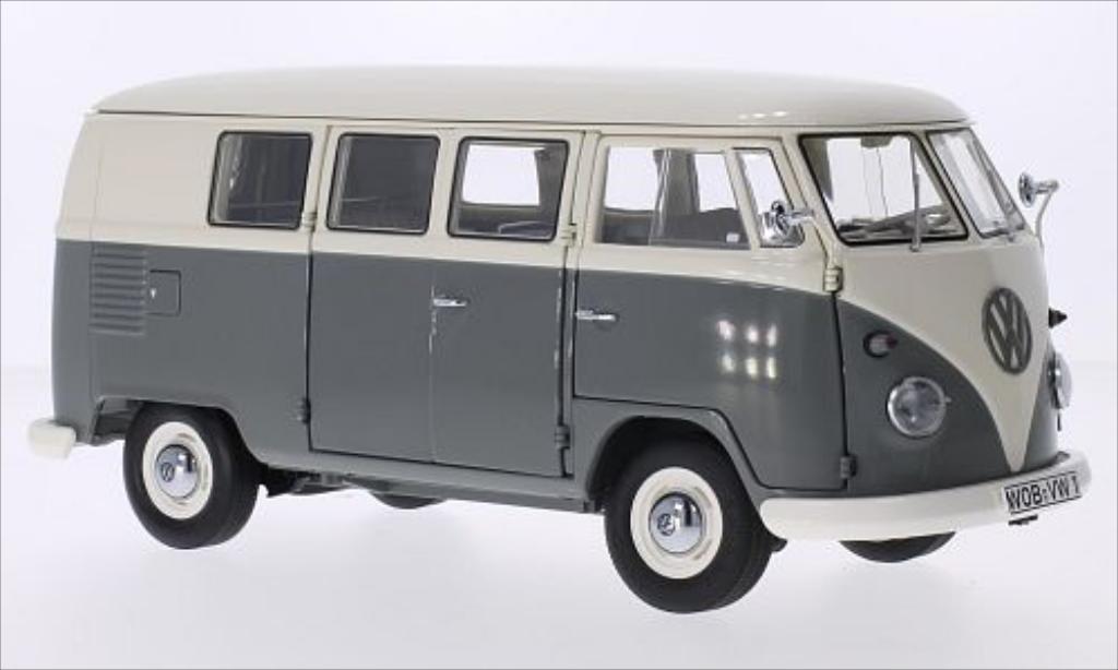 Volkswagen T1 1/18 Schuco Bus wit/grijs 1959 modelauto