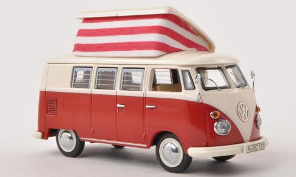 Volkswagen T1 1/43 Schuco Campingbus rood/wit modelauto