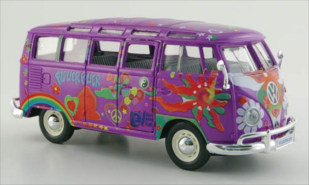 Volkswagen T1 1/25 Maisto Samba Bus Hippie lila/Dekor modelauto