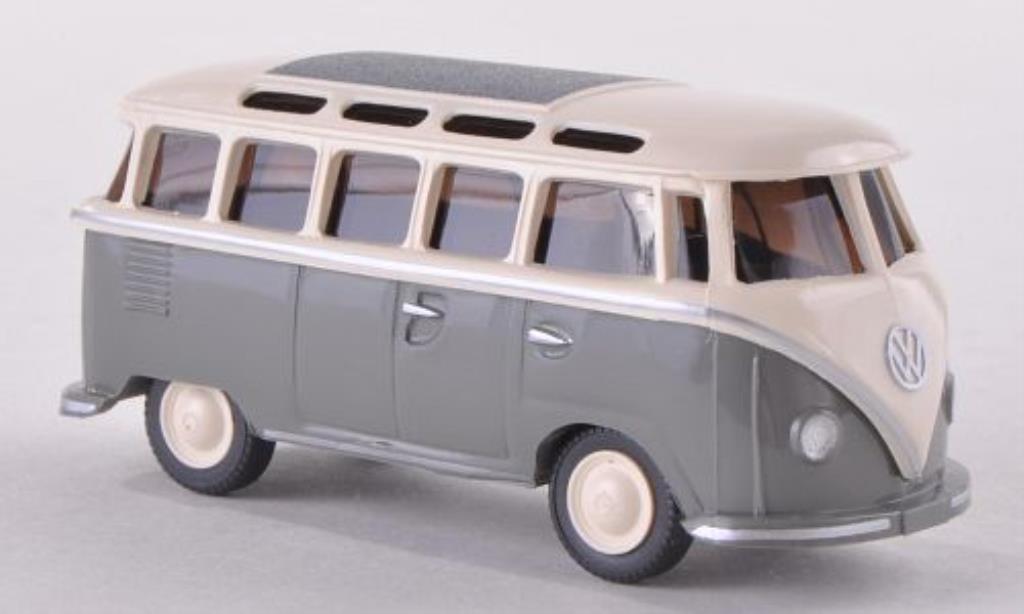 Volkswagen T1 1/87 Wiking Samba grijs/wit modelauto
