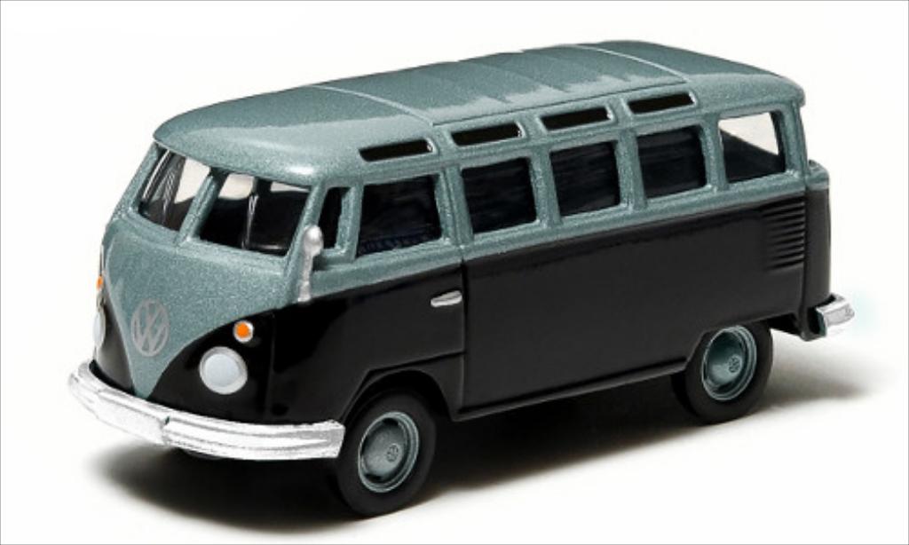 Volkswagen T1 1/64 Greenlight Sambabus metallic blauw/blauw modelauto