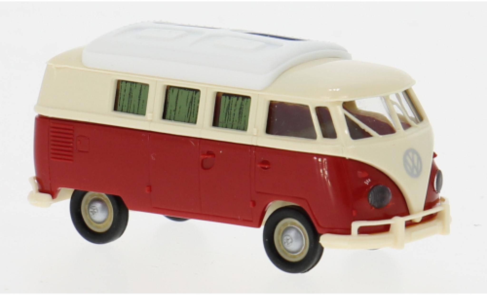 Volkswagen T1 1/87 Brekina b Camper beige/rood 1960 1:87 modelauto