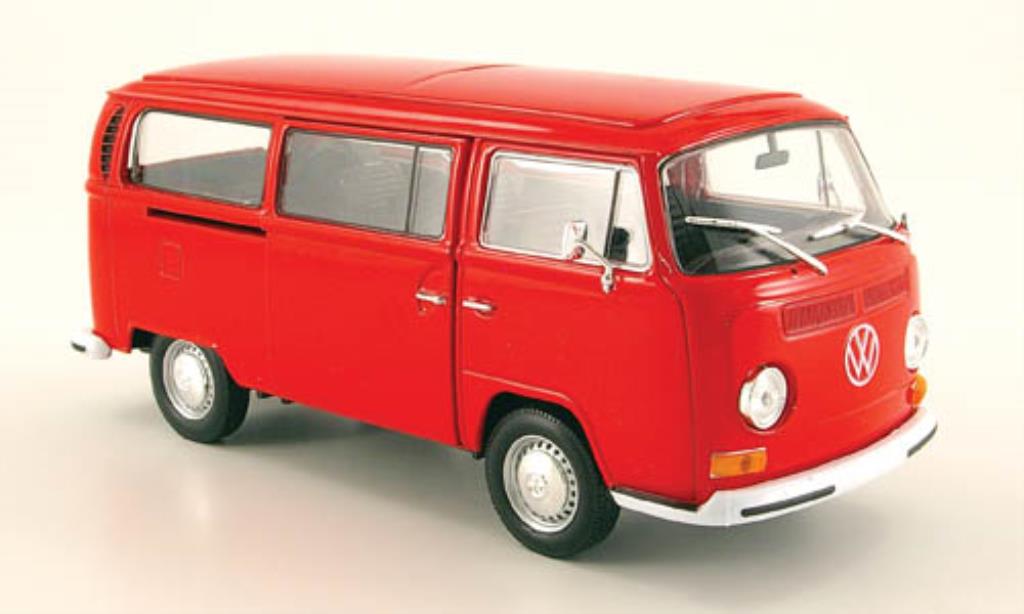 Volkswagen T2 1/24 Welly Bus rood 1972 modelauto