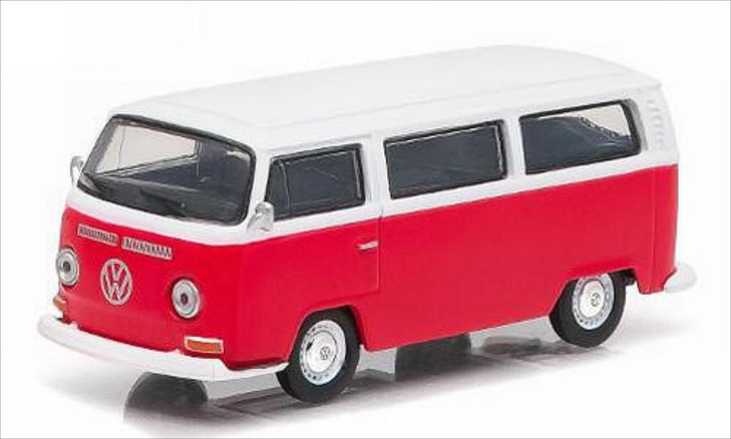 Volkswagen T2 1/64 Greenlight Bus rood/wit 1968 modelauto