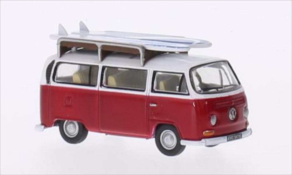 Volkswagen T2 1/76 Oxford Bus rood/wit RHD modelauto
