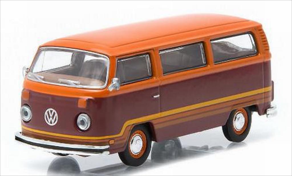 Volkswagen T2 1/64 Greenlight Champagne Edition II Bus rood/oranje 1978 modelauto