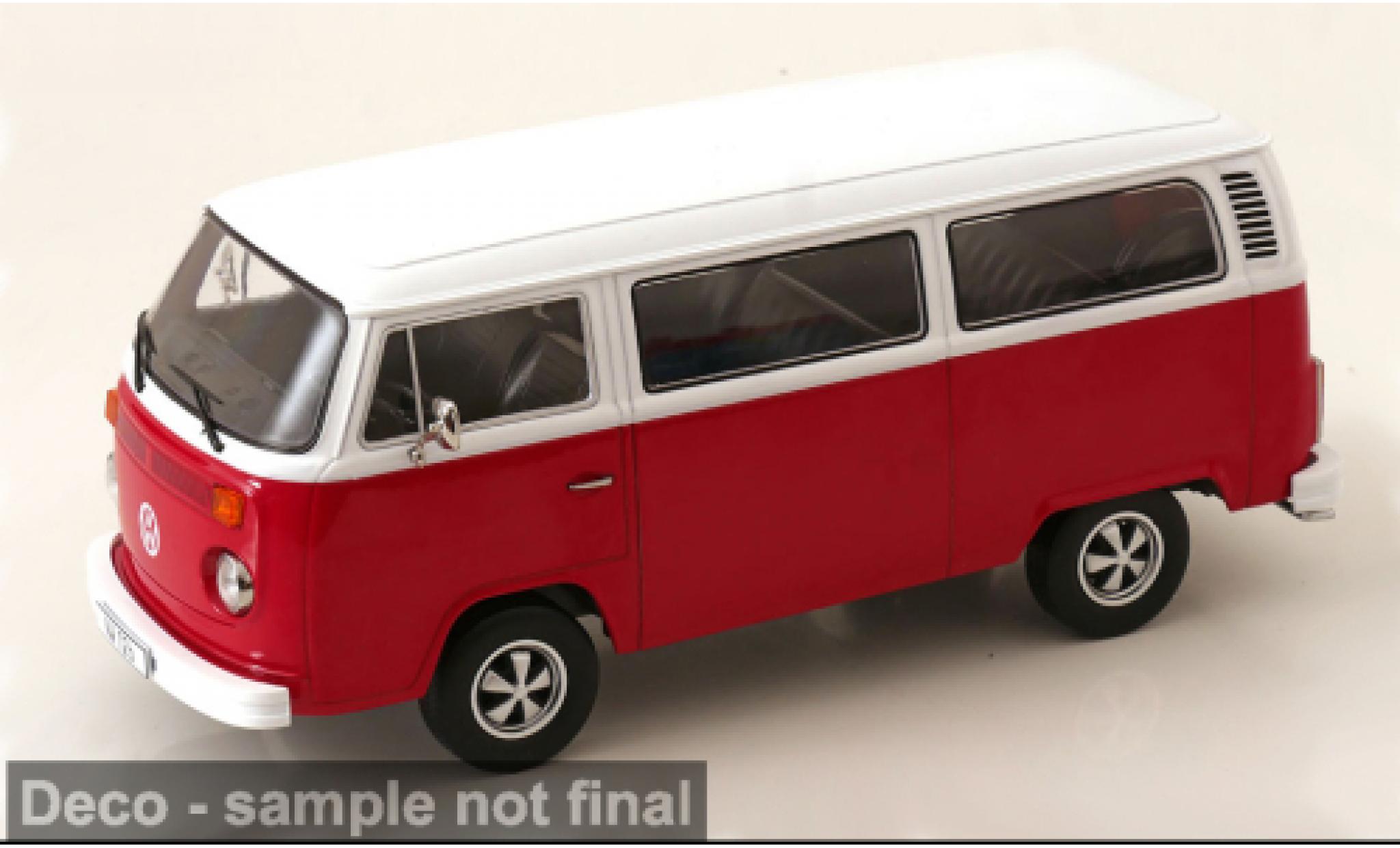 Volkswagen T2 1/18 KK Scale b Bus rood/wit 1972 1:18 modelauto