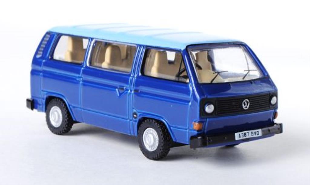 Volkswagen T3 1/76 Oxford Bus blauw/blauw RHD modelauto