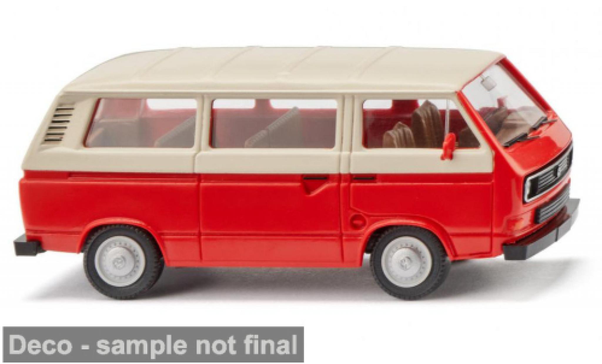 Volkswagen T3 1/87 Wiking Bus rood/beige 1979 1:87 modelauto