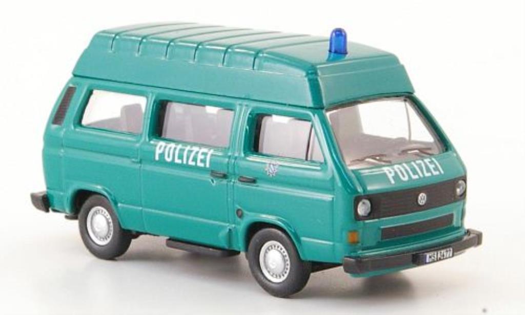 Volkswagen T3 1/87 Schuco Hochdachbus Politie grun modelauto
