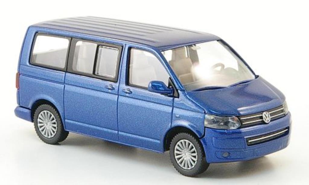 Volkswagen T5 1/87 Wiking Multivan blauw modelauto