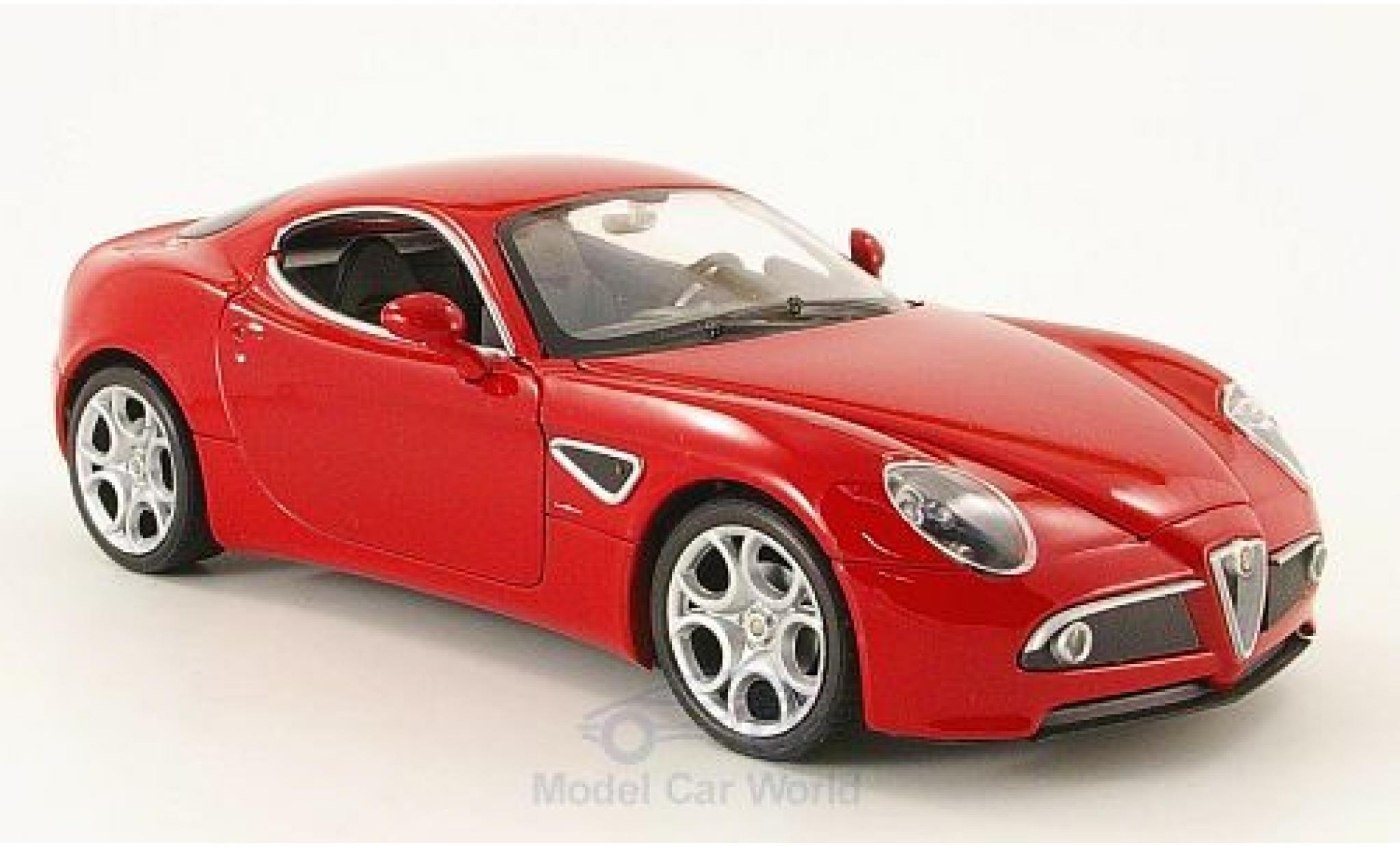 Alfa Romeo 8C 1/24 Welly Competizione rood ohne Vitrine modelauto