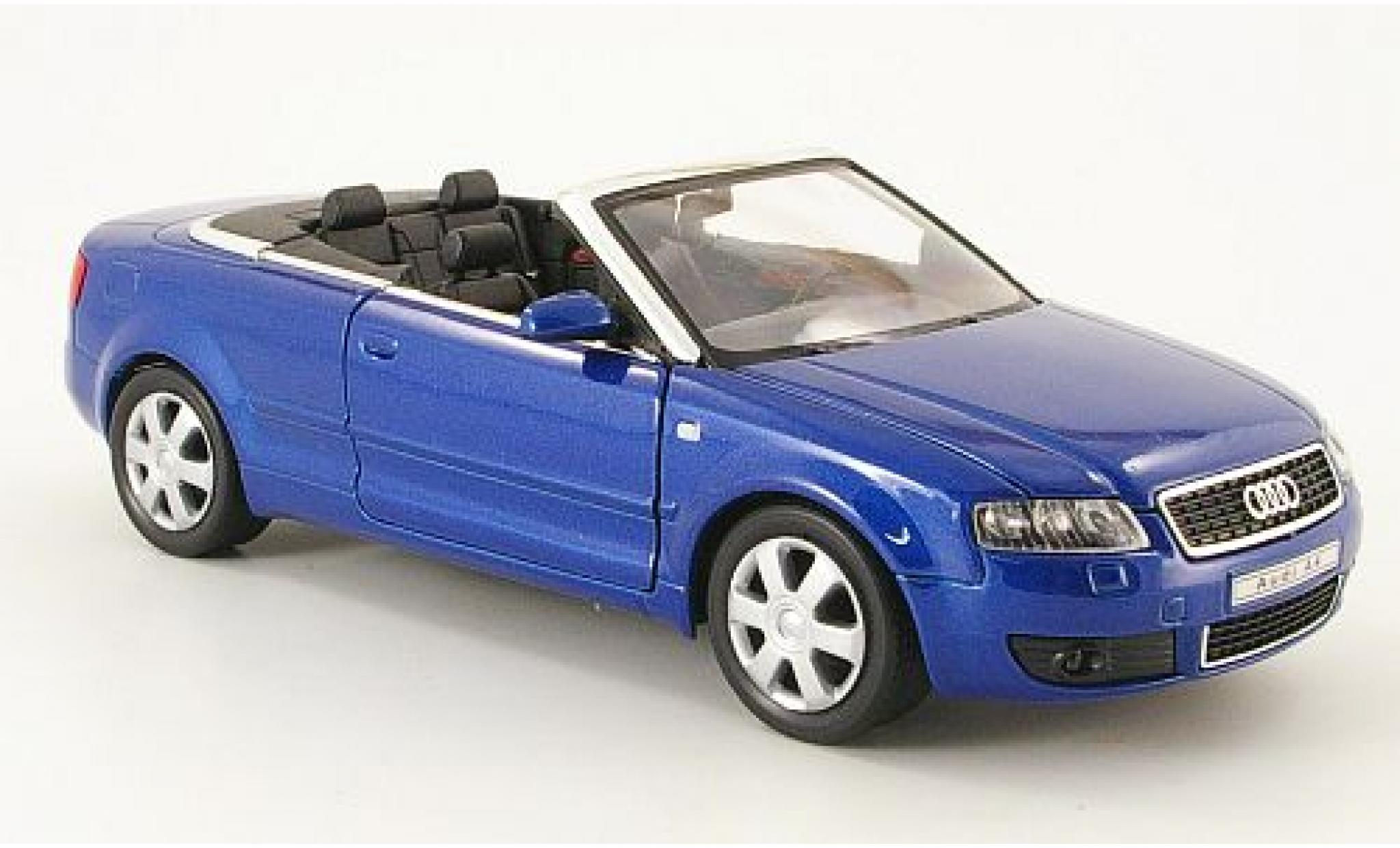 Audi A4 1/24 Welly Cabriolet met.-blauw offen 2003 1:24 modelauto