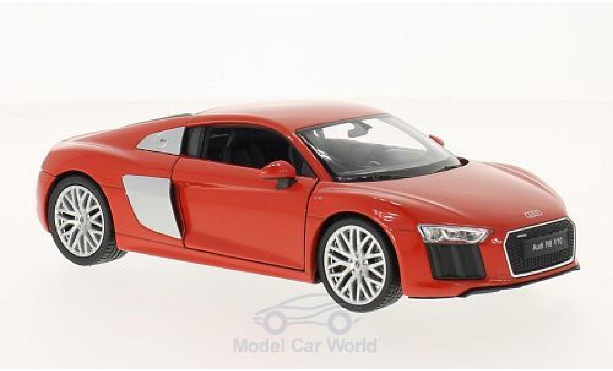 Audi R8 1/24 Welly V10 rood modelauto