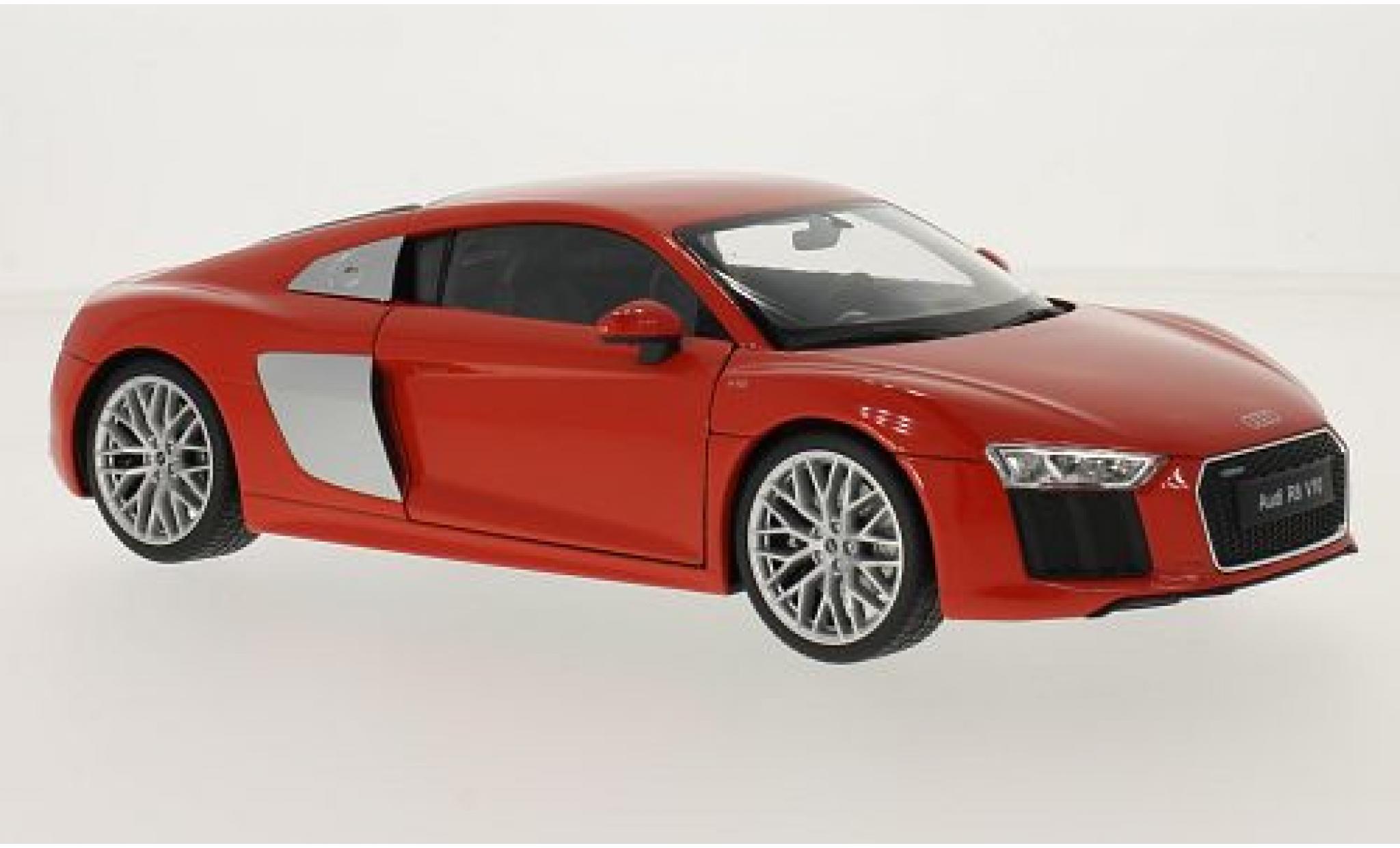 Audi R8 1/18 Welly V10 rood 2016 modelauto
