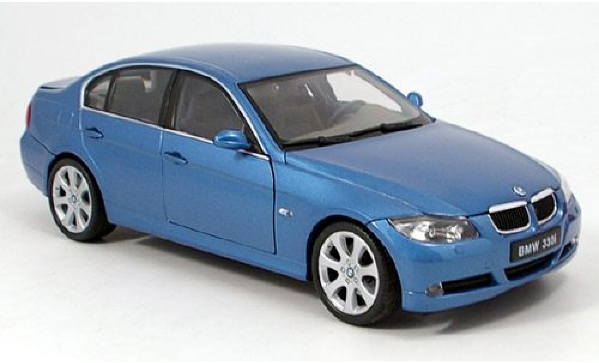 Bmw 330 1/18 Welly i met.-blauw 1:18 modelauto