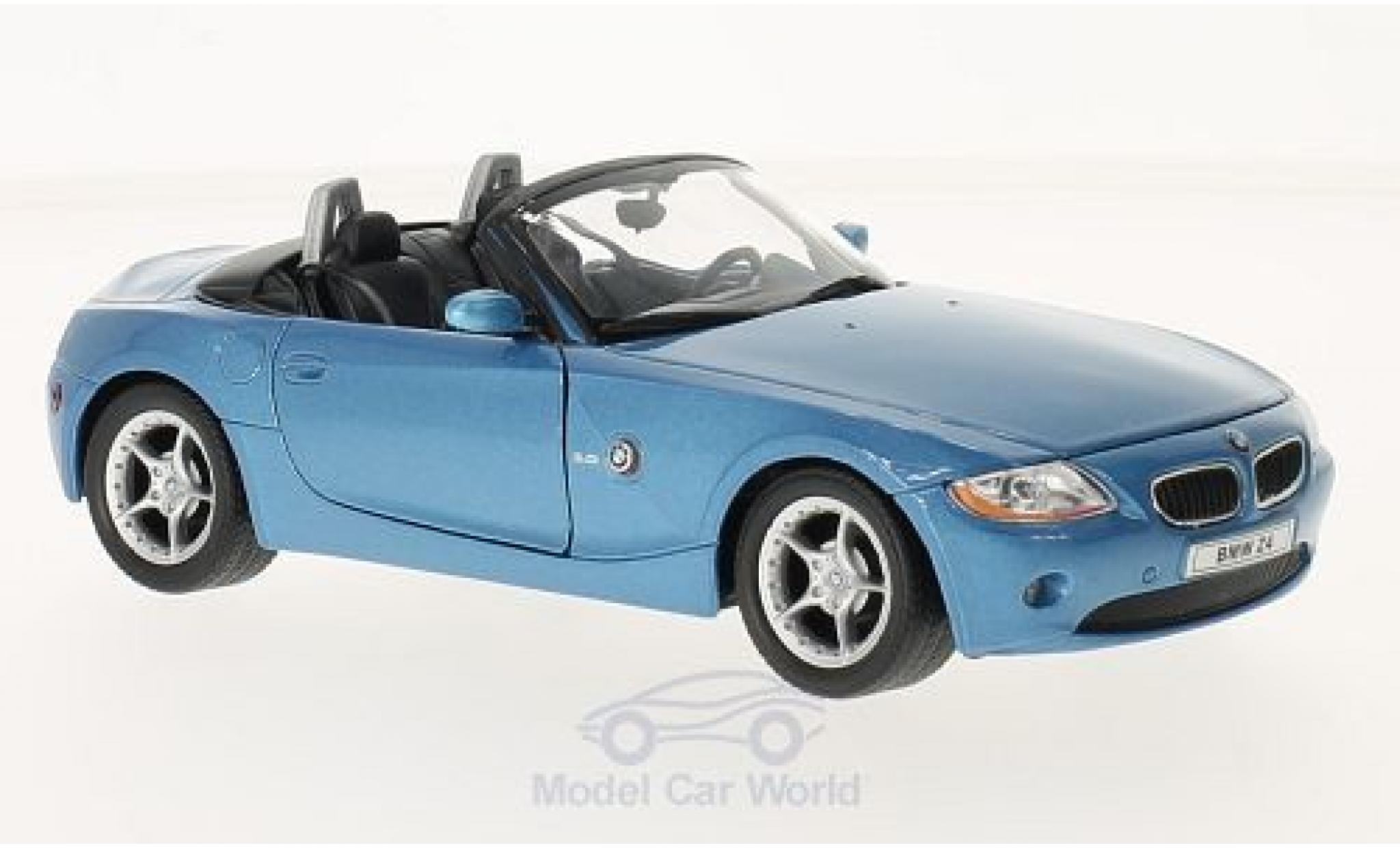 Bmw Z4 1/24 Welly metallic blauw 2003 modelauto