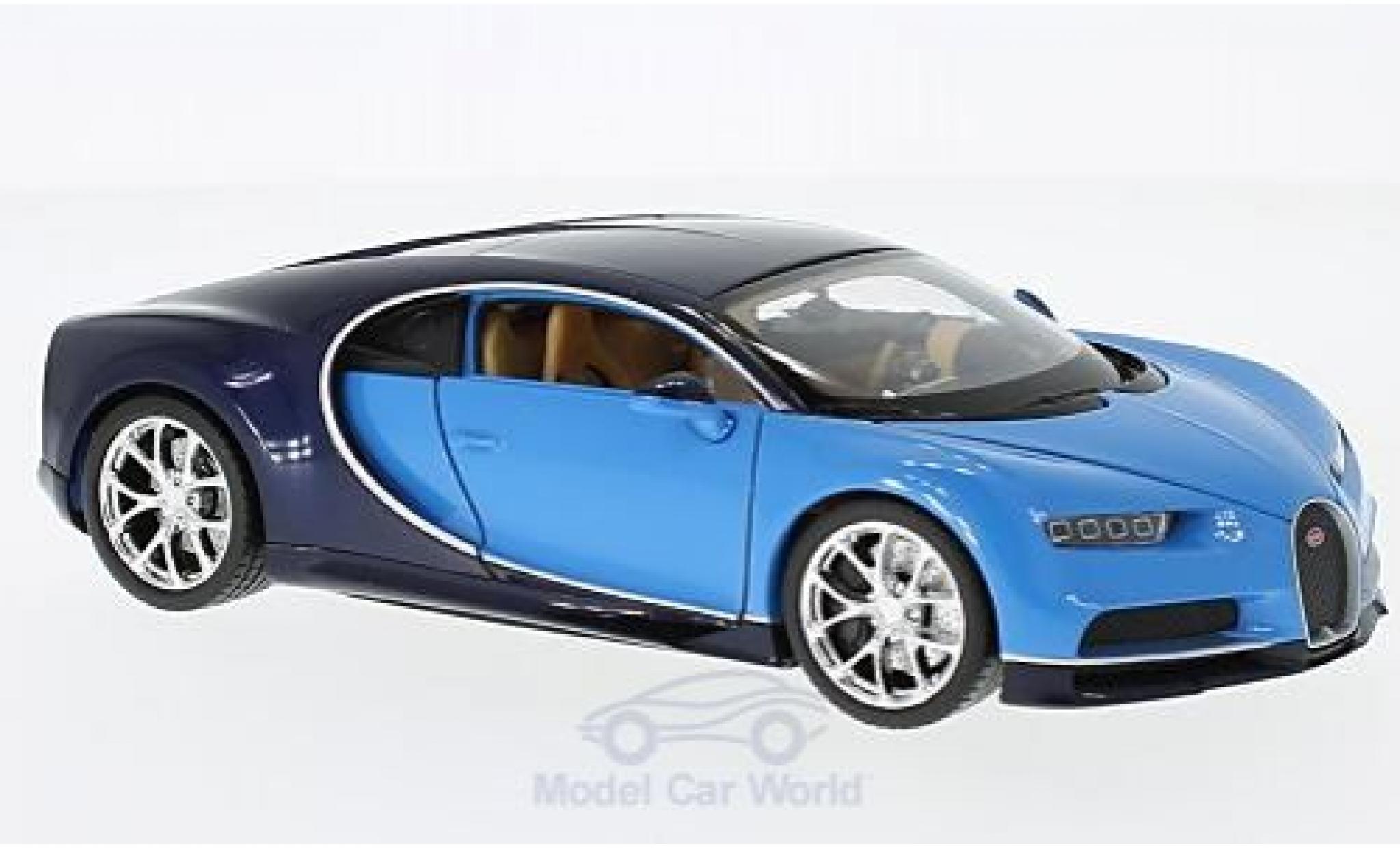Bugatti Chiron 1/24 Welly blauw/blauw 2016 modelauto