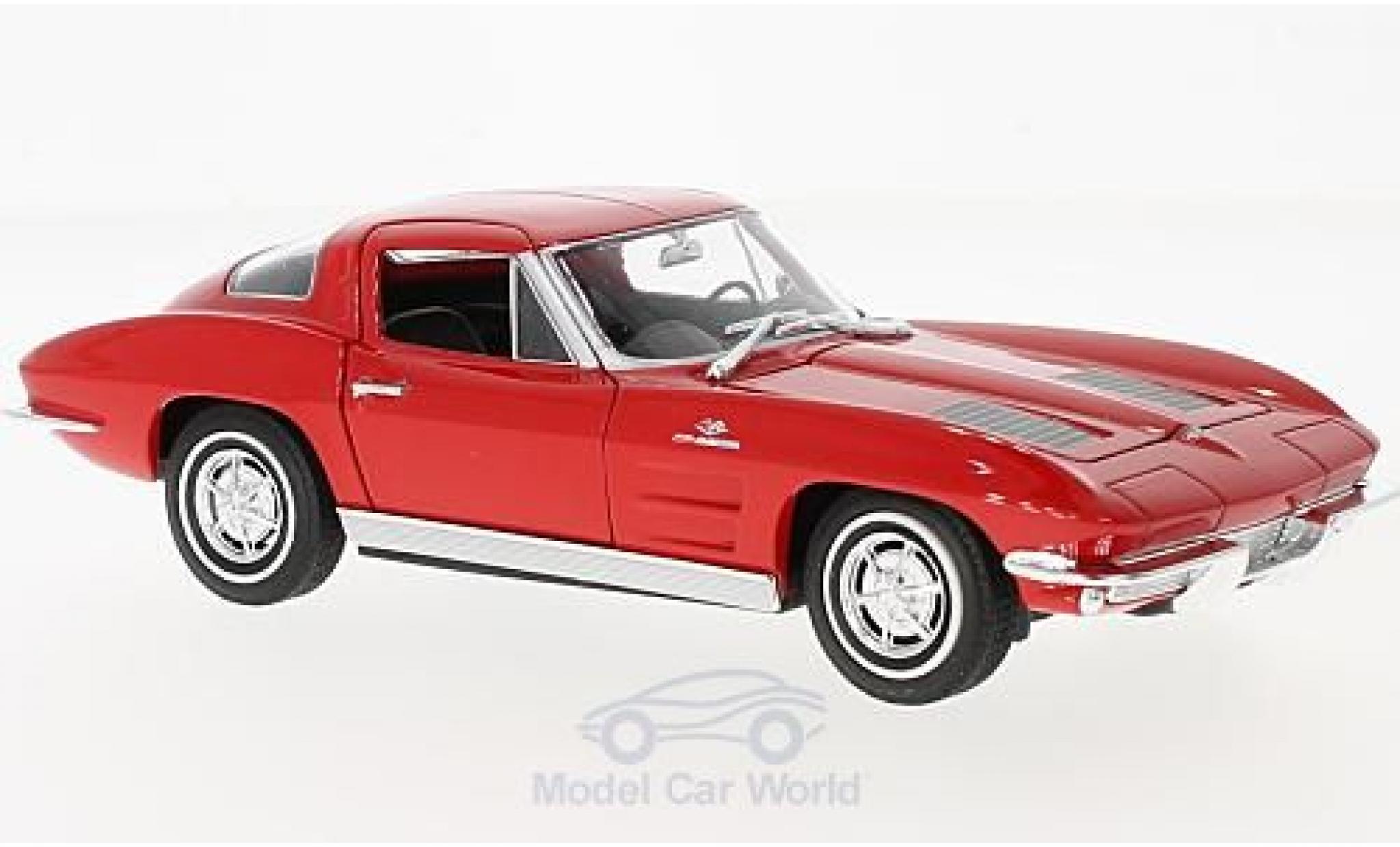 Chevrolet Corvette C2 1/24 Welly Sting Ray (C2) rood 1963 modelauto
