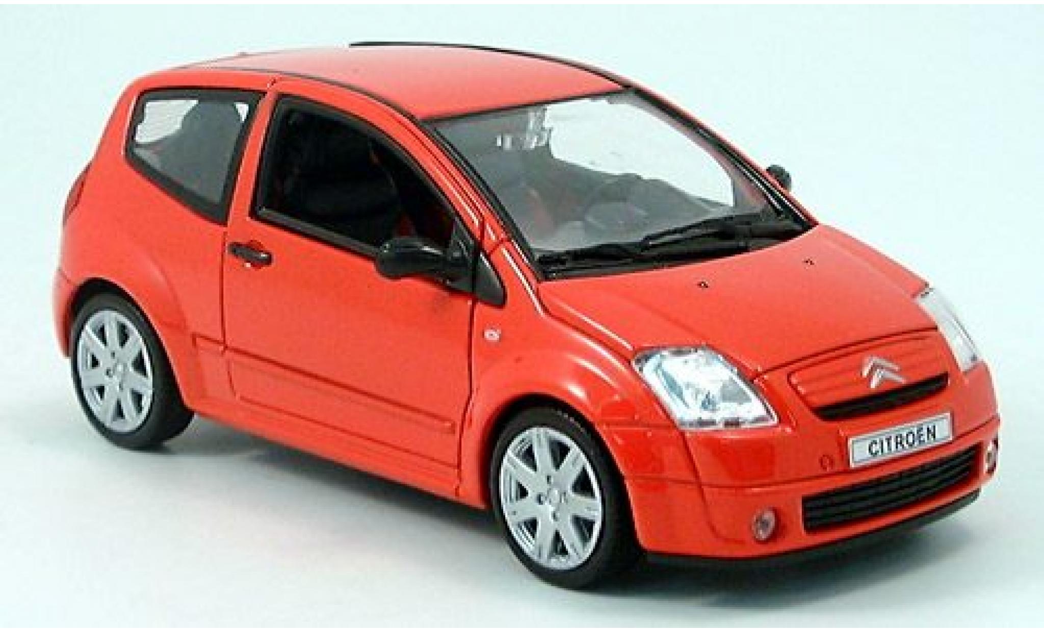 Citroen C2 1/24 Welly rood 2004 1:24 modelauto