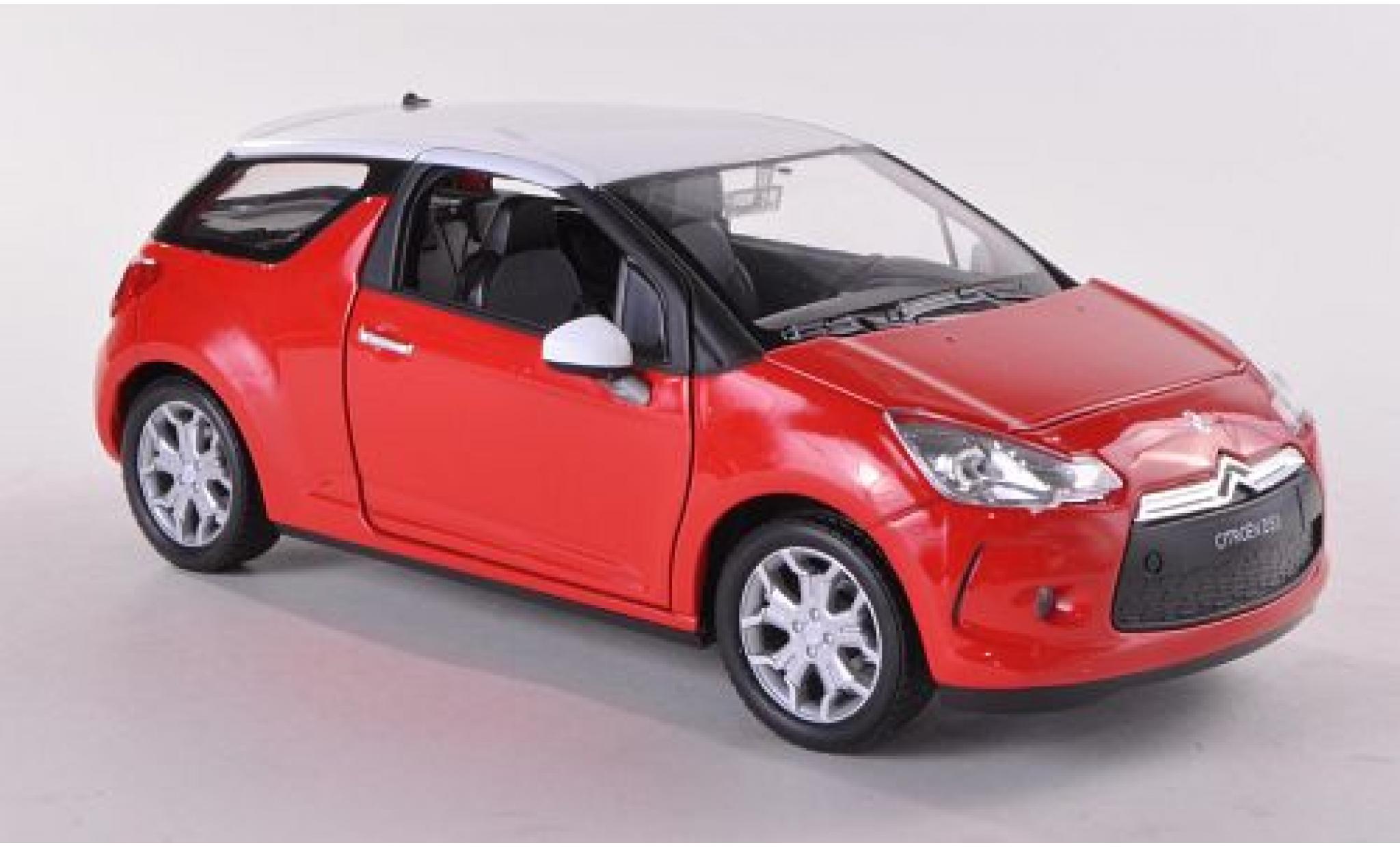 DS Automobiles DS3 1/24 Welly Citroen rood/wit 1:24 modelauto