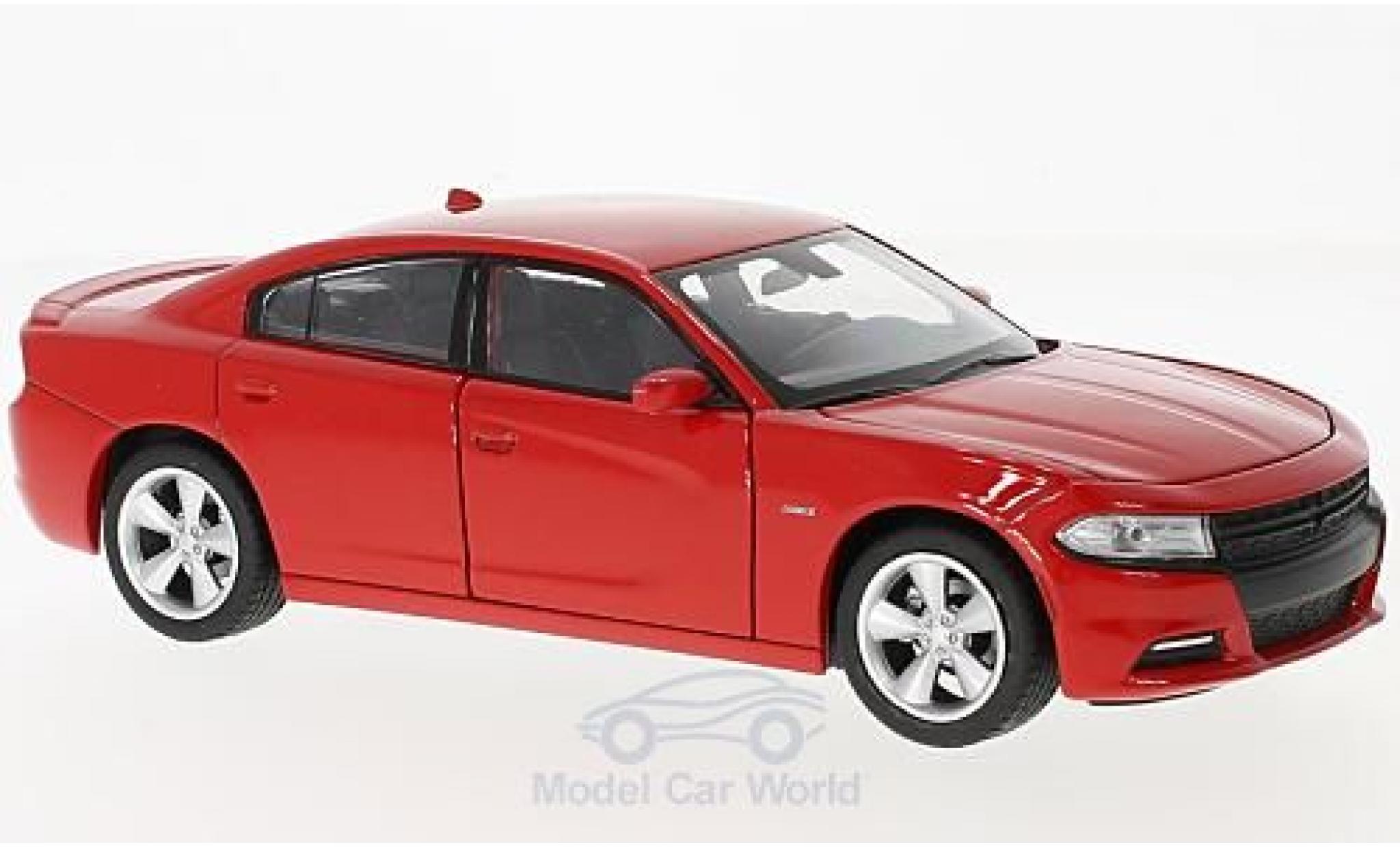 Dodge Charger 1/24 Welly R/T rood 2016 modelauto