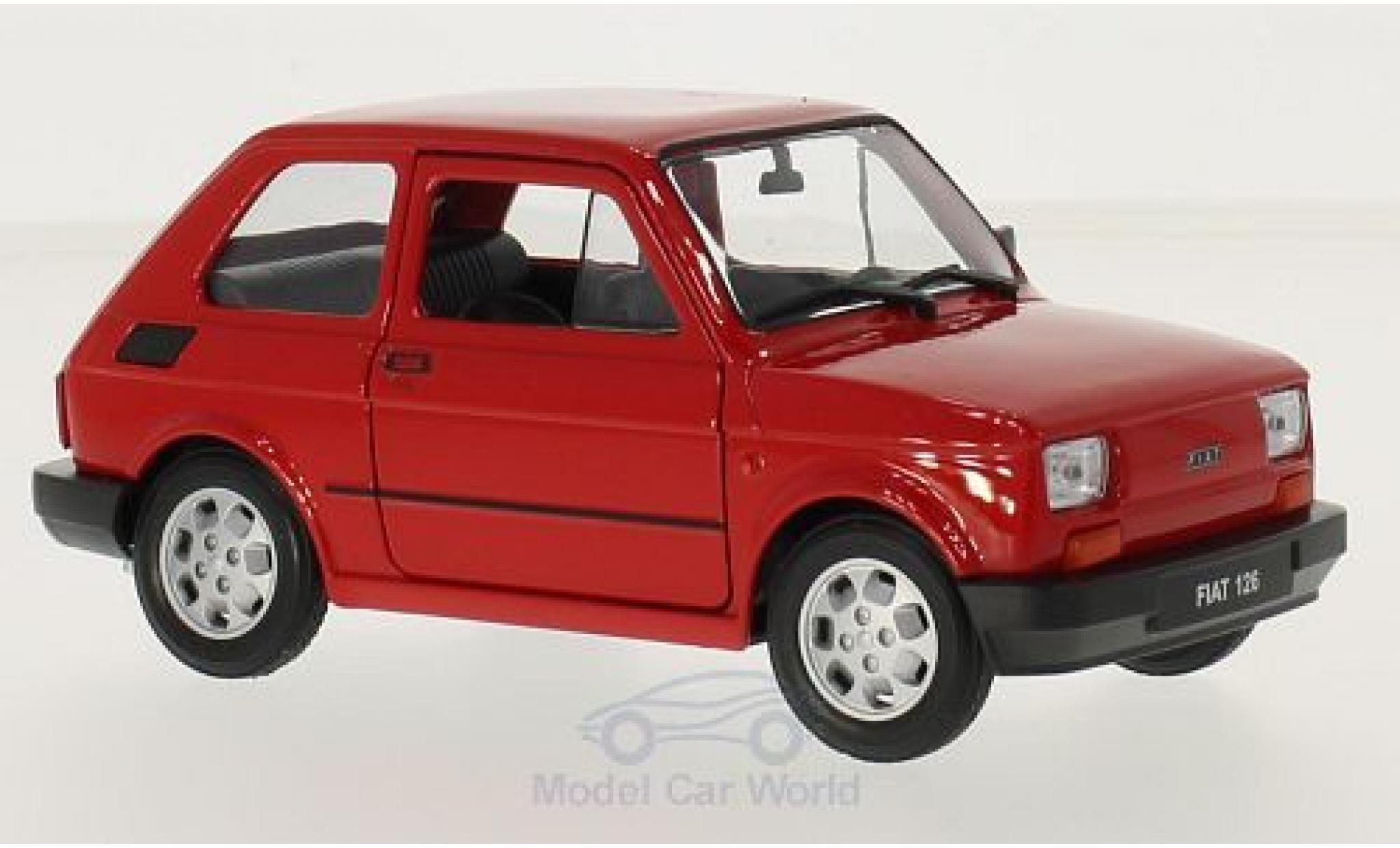 Fiat 126 1/24 Welly rood modelauto