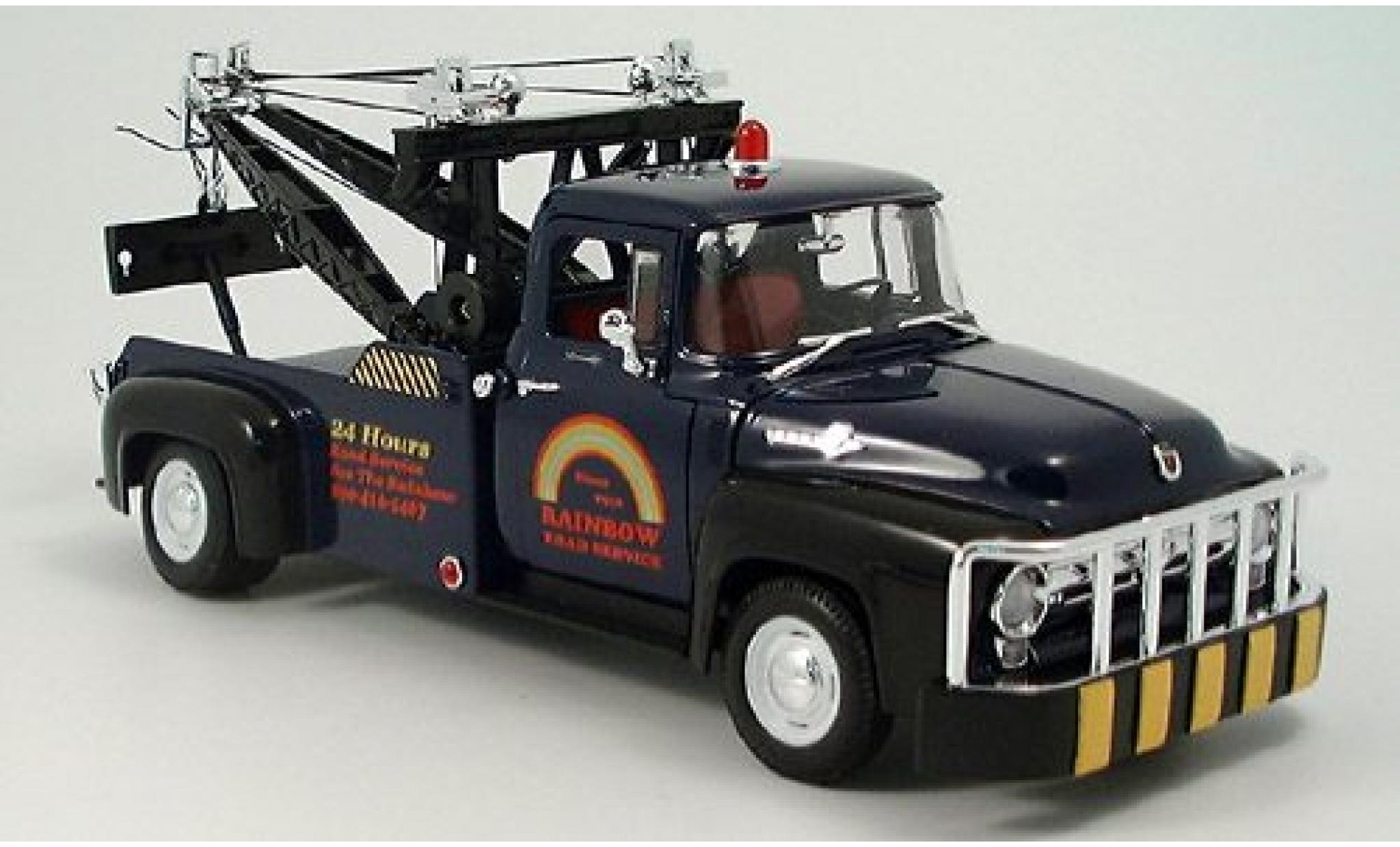 Ford F-100 1/18 Welly F 100 Abschleppwagen dk. blauw 1956 1:18 modelauto