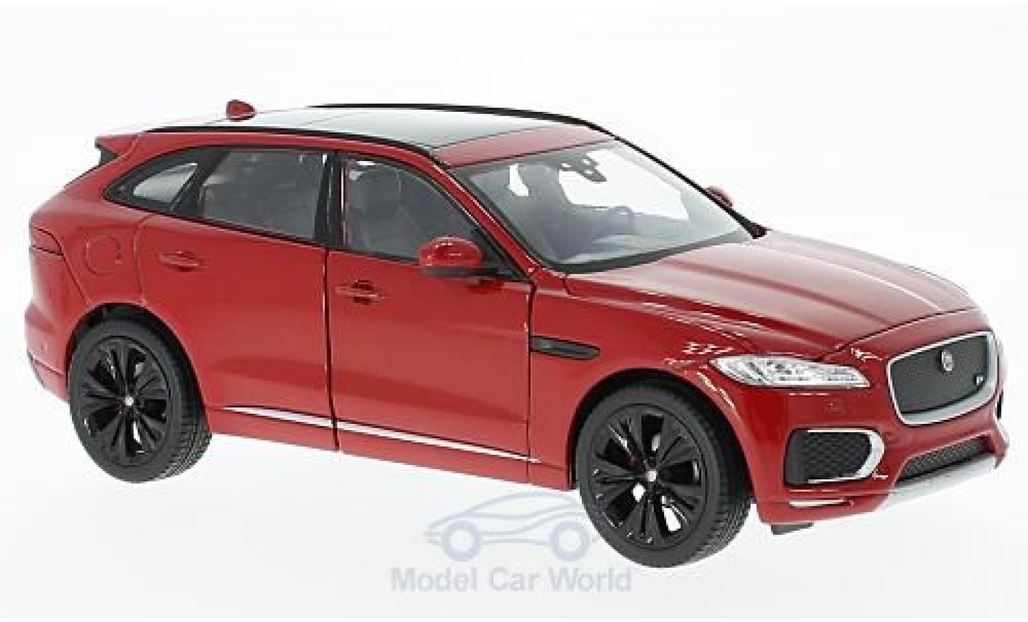 Jaguar F-Pace 1/24 Welly metallic rood 2016 ohne Vitrine modelauto