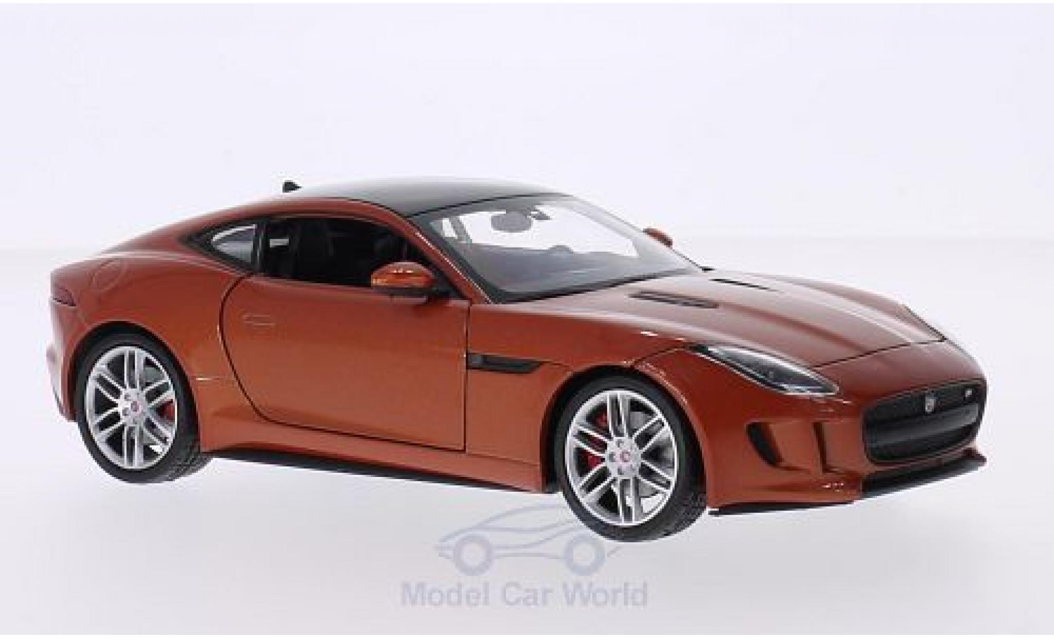 Jaguar F-Type 1/24 Welly Coupe kupfer/zwart modelauto