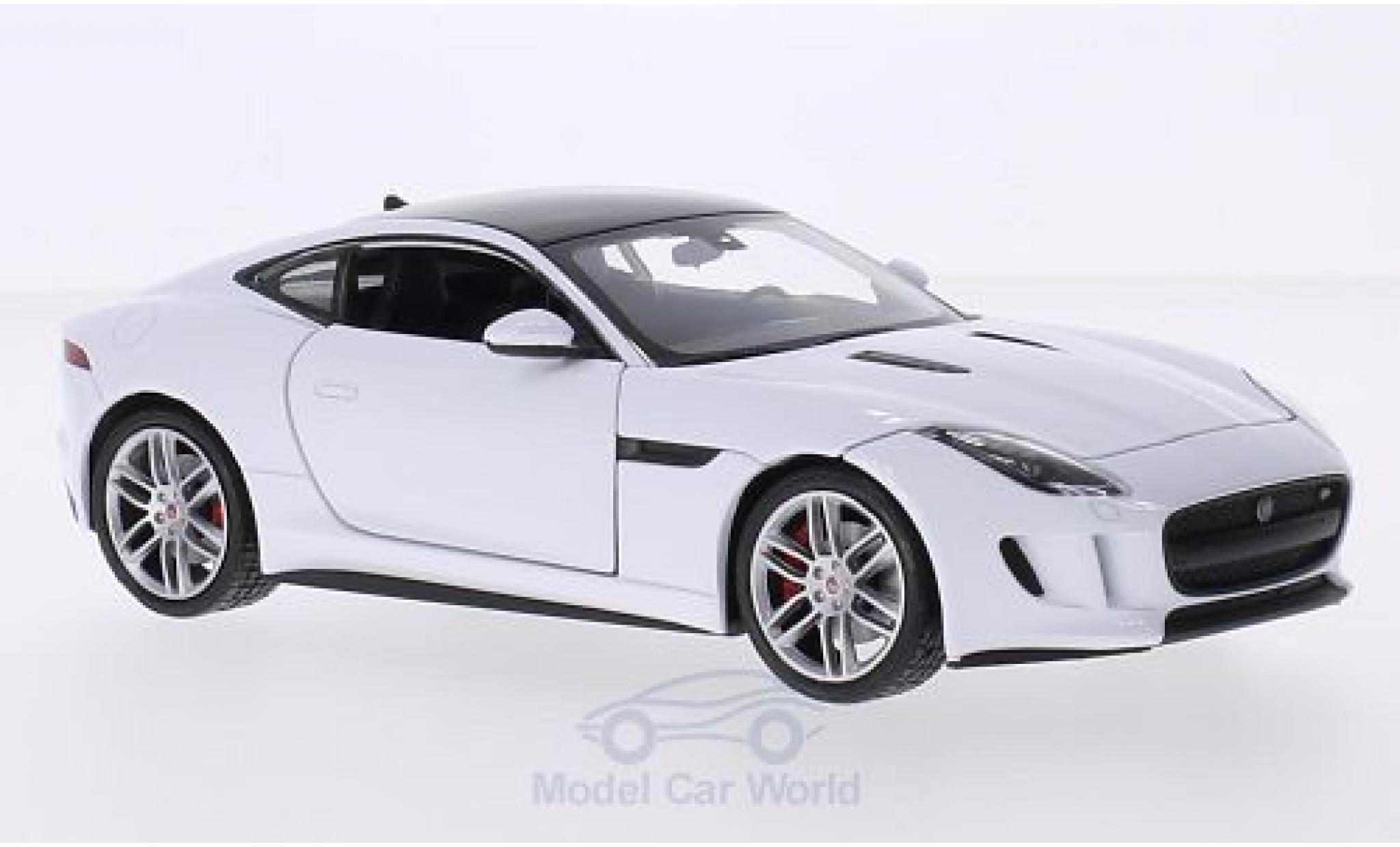 Jaguar F-Type 1/24 Welly Coupe wit/zwart modelauto