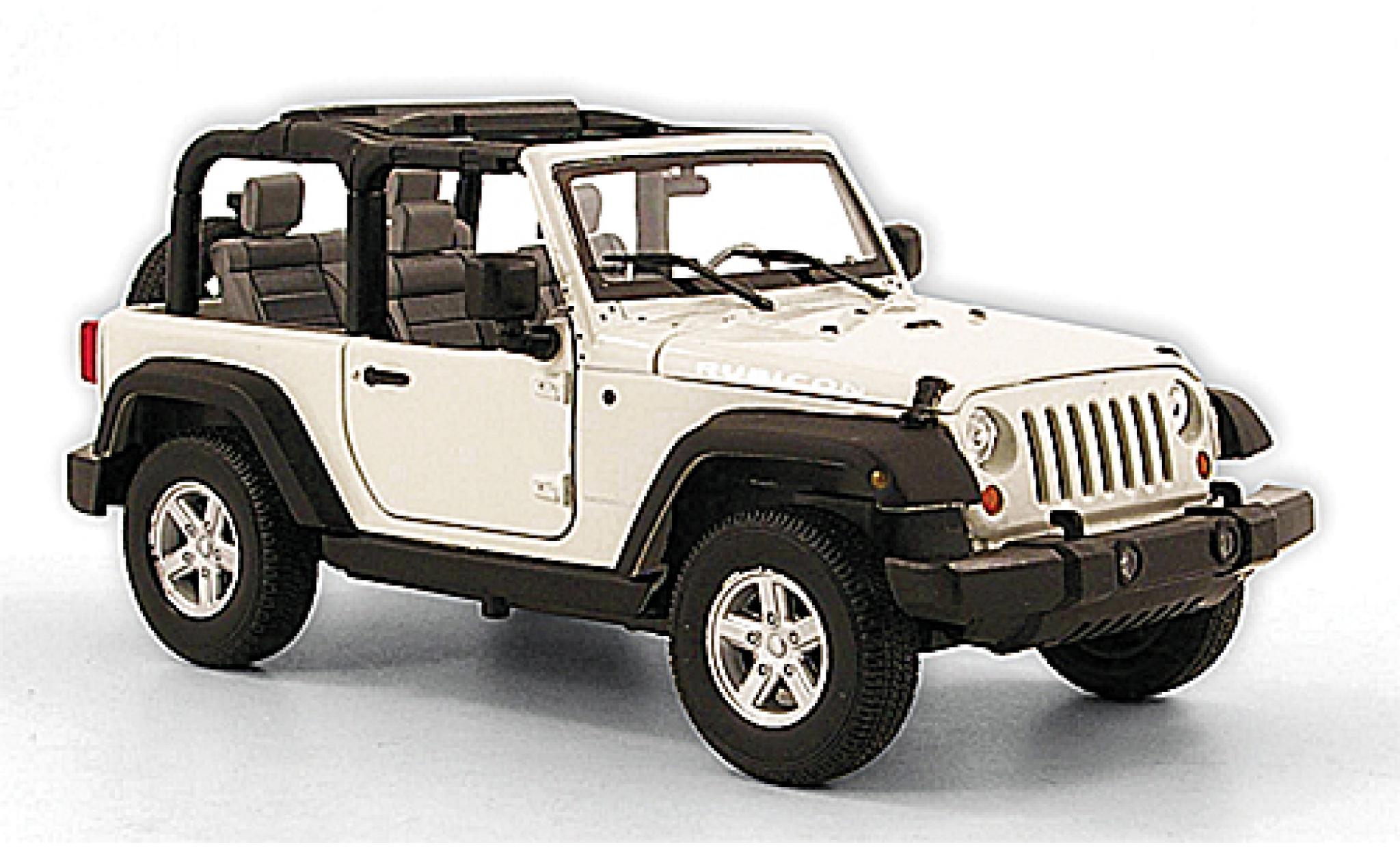 Jeep Wrangler 1/24 Welly Rubicon wit 2007 1:24 modelauto