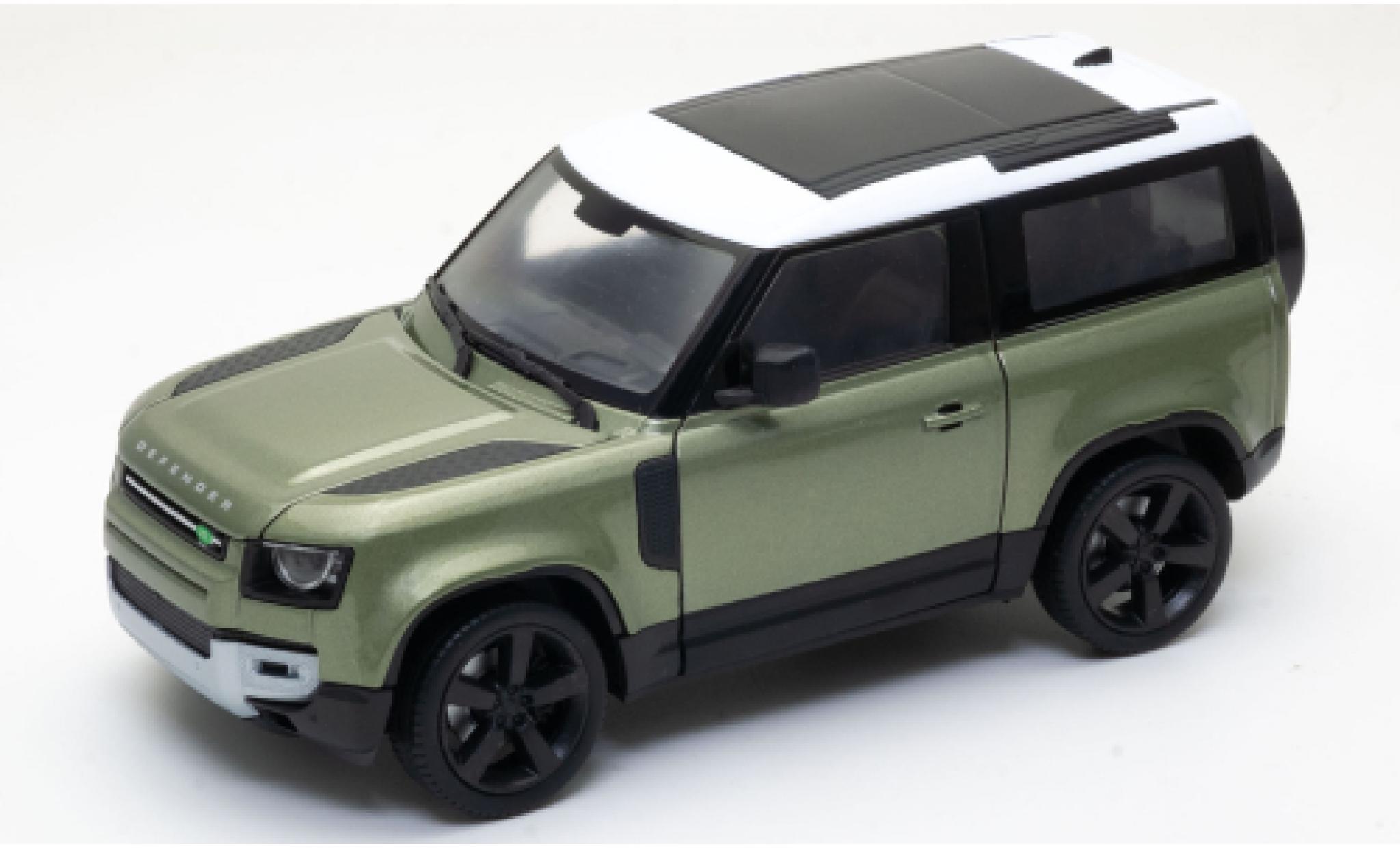 Land Rover Defender 1/24 Welly groen/wit 2020 modelauto