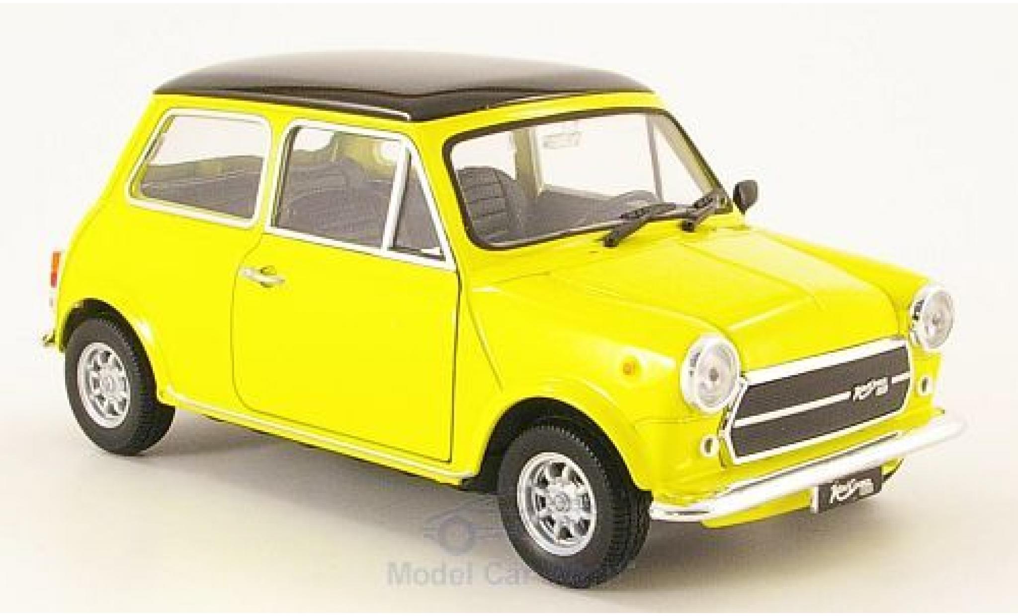 Mini Cooper 1/24 Welly 1300 geel/zwart 1974 modelauto