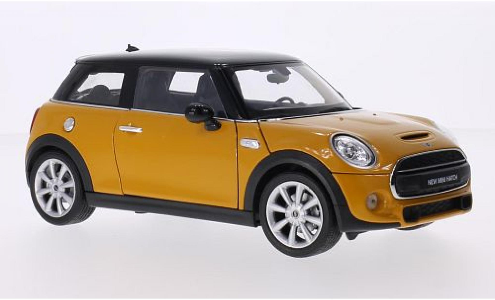 Mini Cooper 1/18 Welly S geel 1:18 modelauto