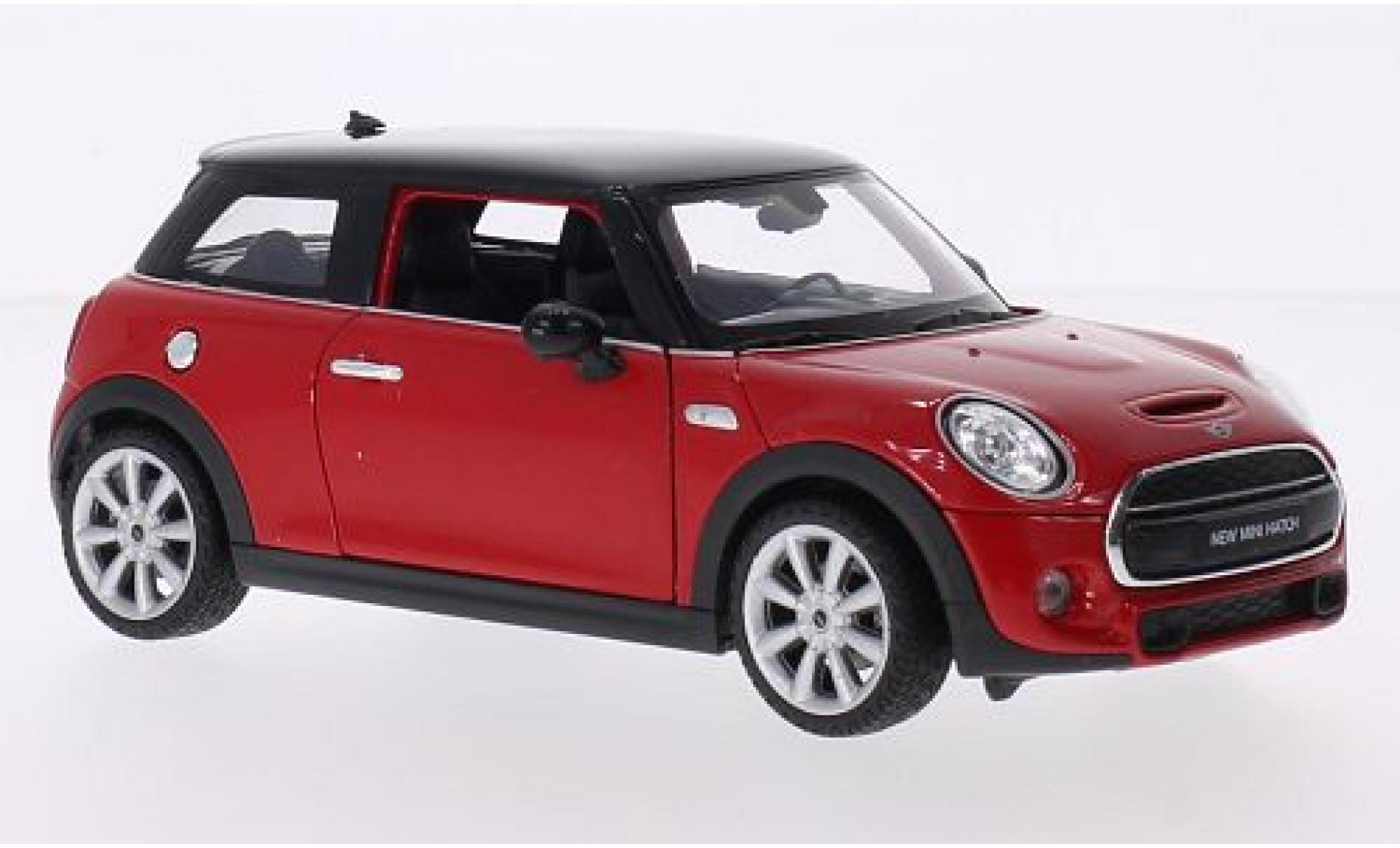 Mini Cooper 1/24 Welly S rood/zwart 2014 modelauto