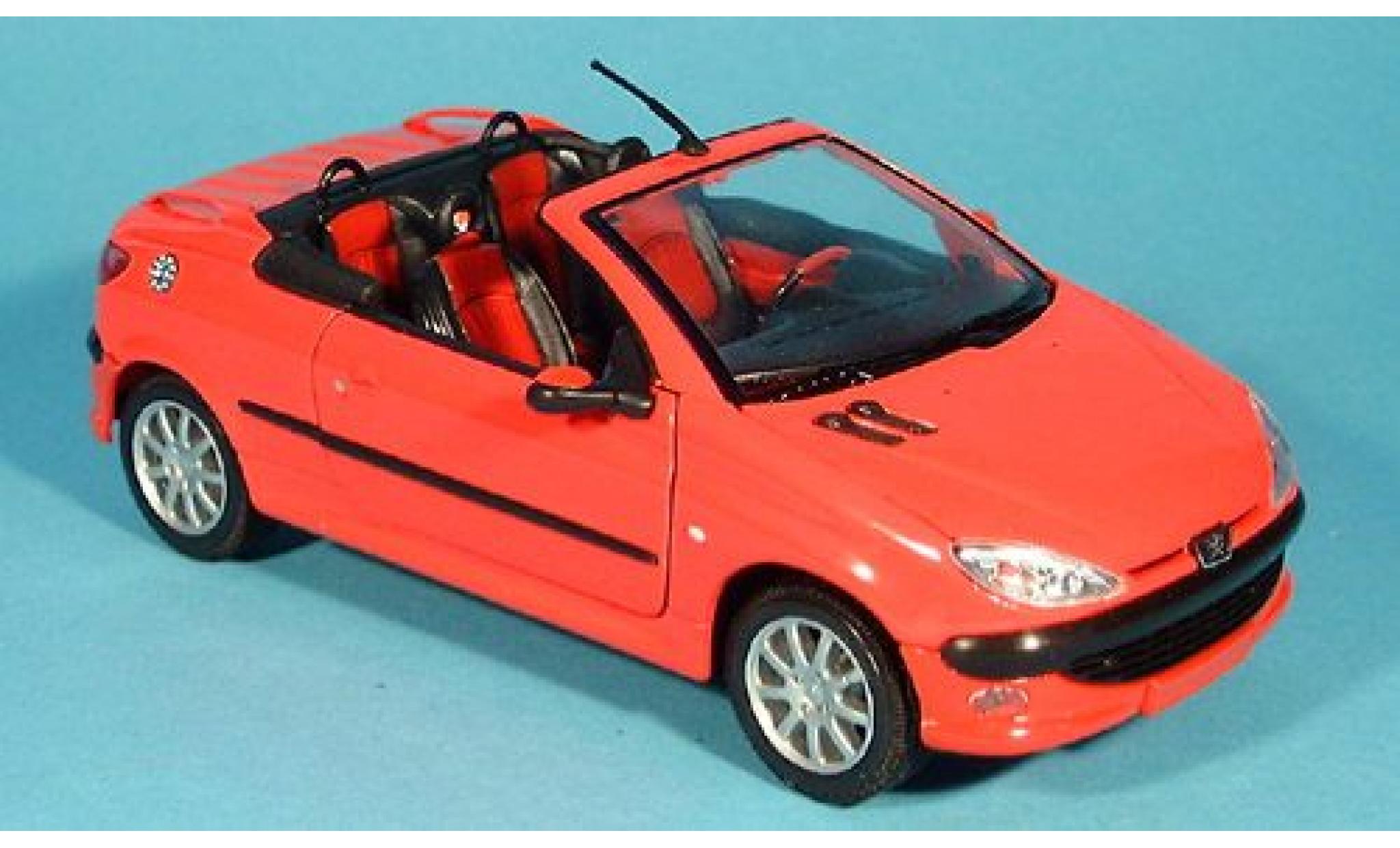 Peugeot 206 1/24 Welly Cabriolet offen rood 1:24 modelauto